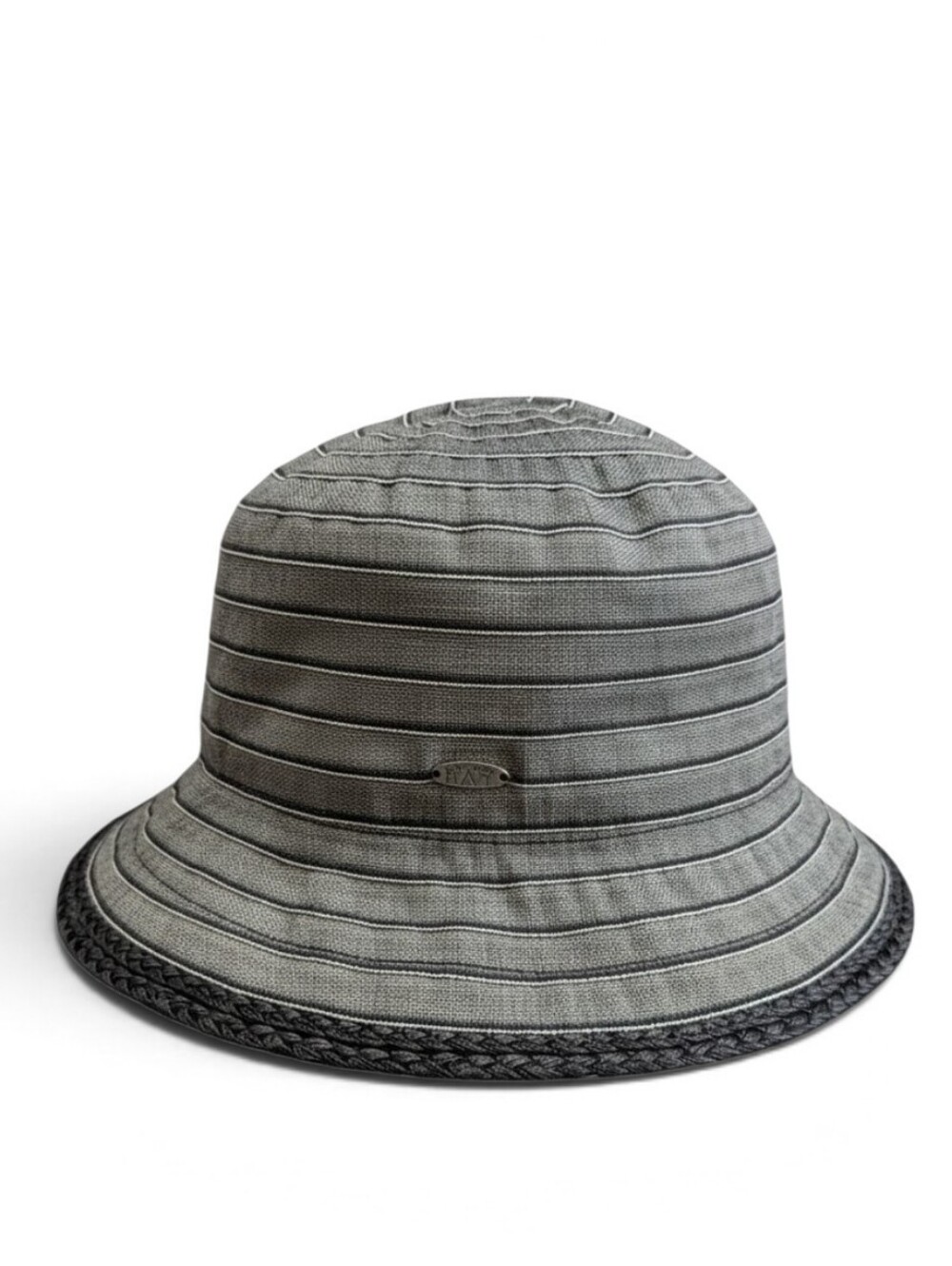 Nwot! Canadian Hat Grey Striped Bucket Hat